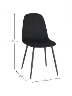 Runder Esstisch Gilda mit Samt-St&uuml;hlen in Schwarz, &Oslash; 110 cm, Ø 110 x H 75 cm -Esszimmer Verkäufe Runder Esstisch Gilda mit Samt Stuhlen in Schwarz O 110 cm 2