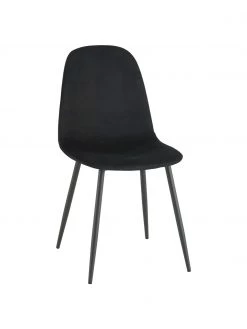 Runder Esstisch Gilda mit Samt-St&uuml;hlen in Schwarz, &Oslash; 110 cm, Ø 110 x H 75 cm -Esszimmer Verkäufe Runder Esstisch Gilda mit Samt Stuhlen in Schwarz O 110 cm 5