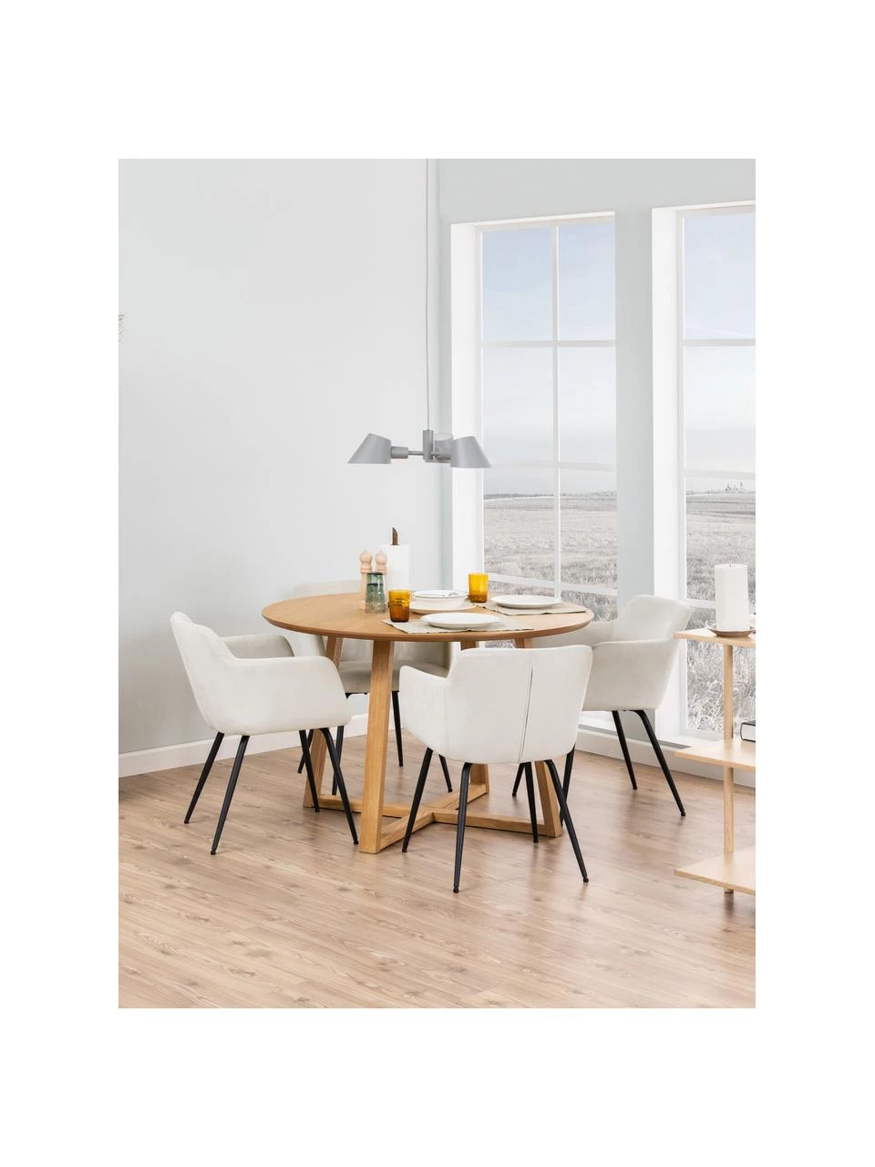 Runder Esstisch Malika aus Birkenholz, Ø 120 cm, Ø 120 x H 75 cm 4 Runder Esstisch Malika aus Birkenholz, Ø 120 cm, Ø 120 x H 75 cm – Bild 2