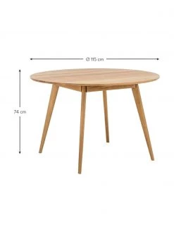 Rowico Runder Esstisch Yumi in Hellbraun, &Oslash; 115 cm, Ø 115 x H 74 cm -Esszimmer Verkäufe Runder Esstisch Yumi in Hellbraun O 115 cm 2