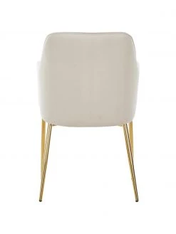 Westwing Collection Samt-Armlehnstuhl Ava in Beige, B 57 x T 63 cm -Esszimmer Verkäufe Samt Armlehnstuhl Ava in Beige 5