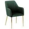 Westwing Collection Samt-Armlehnstuhl Ava in Dunklegrün, B 57 x T 63 cm