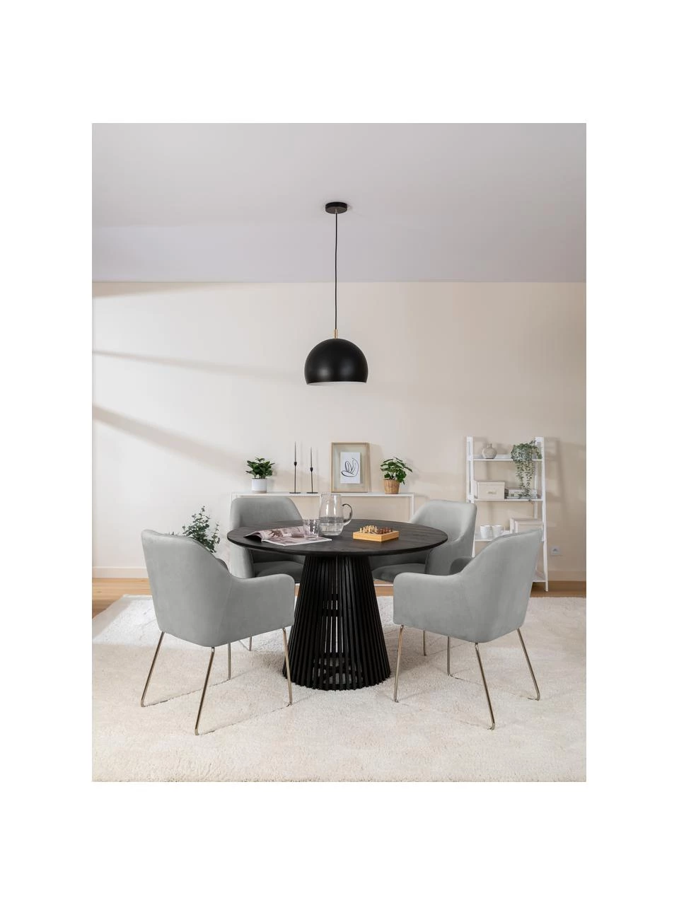 Westwing Collection Samt-Armlehnstuhl Ava in Grau, B 57 x T 63 cm 4 Westwing Collection Samt-Armlehnstuhl Ava in Grau, B 57 x T 63 cm – Bild 2