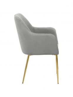 Westwing Collection Samt-Armlehnstuhl Ava in Grau, B 57 x T 63 cm 12 Westwing Collection Samt-Armlehnstuhl Ava in Grau, B 57 x T 63 cm -Esszimmer Verkäufe Samt Armlehnstuhl Ava in Grau 4