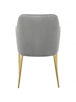 Westwing Collection Samt-Armlehnstuhl Ava in Grau, B 57 x T 63 cm 13 Westwing Collection Samt-Armlehnstuhl Ava in Grau, B 57 x T 63 cm -Esszimmer Verkäufe Samt Armlehnstuhl Ava in Grau 5