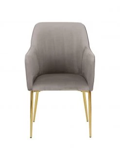 Westwing Collection Samt-Armlehnstuhl Ava in Taupe, B 57 x T 63 cm 11 Westwing Collection Samt-Armlehnstuhl Ava in Taupe, B 57 x T 63 cm -Esszimmer Verkäufe Samt Armlehnstuhl Ava in Taupe 3