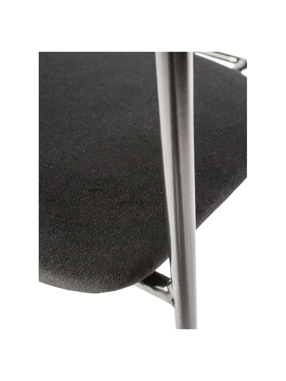 Samt-Armlehnstuhl Elvy mit Metallgestell in Schwarz, B 52 x T 50 cm 8 Samt-Armlehnstuhl Elvy mit Metallgestell in Schwarz, B 52 x T 50 cm – Bild 6