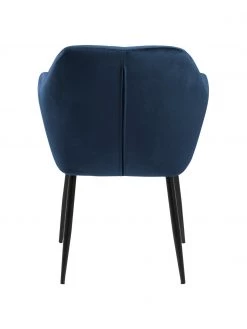 Samt-Armlehnstuhl Emilia in Blau mit Metallbeinen, B 57 x T 59 cm 13 Samt-Armlehnstuhl Emilia in Blau mit Metallbeinen, B 57 x T 59 cm -Esszimmer Verkäufe Samt Armlehnstuhl Emilia in Blau mit Metallbeinen 5