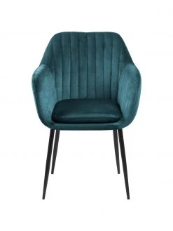 Samt-Armlehnstuhl Emilia in Blau mit Metallbeinen, B 57 x T 59 cm -Esszimmer Verkäufe Samt Armlehnstuhl Emilia in Blau mit Metallbeinen 9
