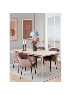 Samt-Armlehnstuhl Emilia in Rosa mit Metallbeinen, B 57 x T 59 cm 9 Samt-Armlehnstuhl Emilia in Rosa mit Metallbeinen, B 57 x T 59 cm -Esszimmer Verkäufe Samt Armlehnstuhl Emilia in Rosa mit Metallbeinen 1