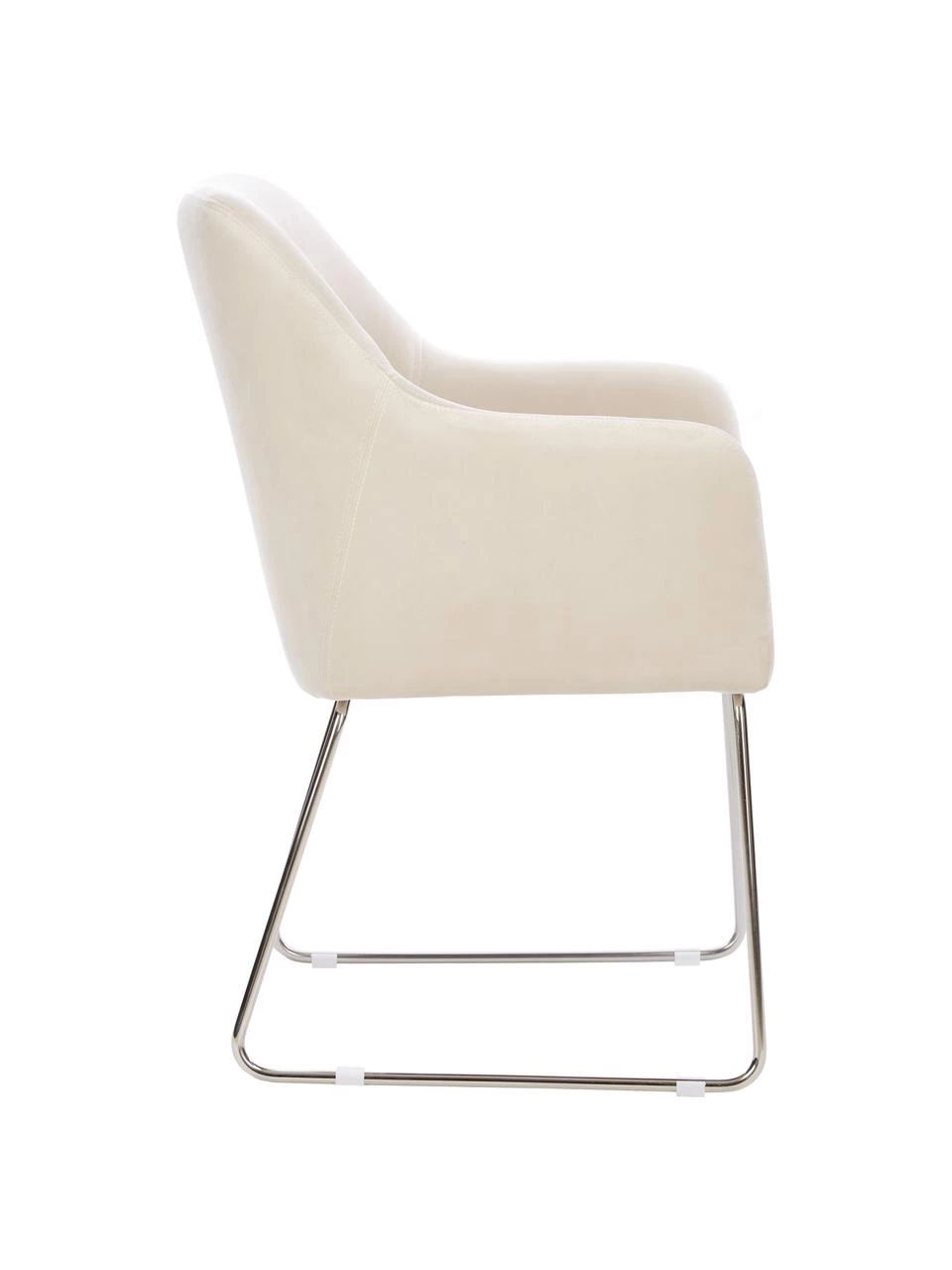 Westwing Collection Samt-Armlehnstuhl Isla in Cremeweiß, B 60 x T 62 cm 7 Westwing Collection Samt-Armlehnstuhl Isla in Cremeweiß, B 60 x T 62 cm – Bild 5