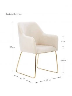 Westwing Collection Samt-Armlehnstuhl Isla in Cremeweiß, B 58 x T 62 cm 10 Westwing Collection Samt-Armlehnstuhl Isla in Cremeweiß, B 58 x T 62 cm -Esszimmer Verkäufe Samt Armlehnstuhl Isla in Cremeweiss 2