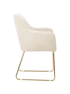 Westwing Collection Samt-Armlehnstuhl Isla in Cremeweiß, B 58 x T 62 cm 12 Westwing Collection Samt-Armlehnstuhl Isla in Cremeweiß, B 58 x T 62 cm -Esszimmer Verkäufe Samt Armlehnstuhl Isla in Cremeweiss 4