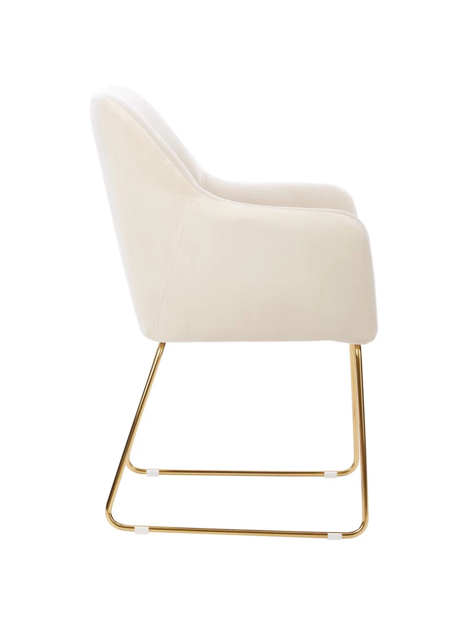 Westwing Collection Samt-Armlehnstuhl Isla in Cremeweiß, B 58 x T 62 cm 7 Westwing Collection Samt-Armlehnstuhl Isla in Cremeweiß, B 58 x T 62 cm – Bild 5