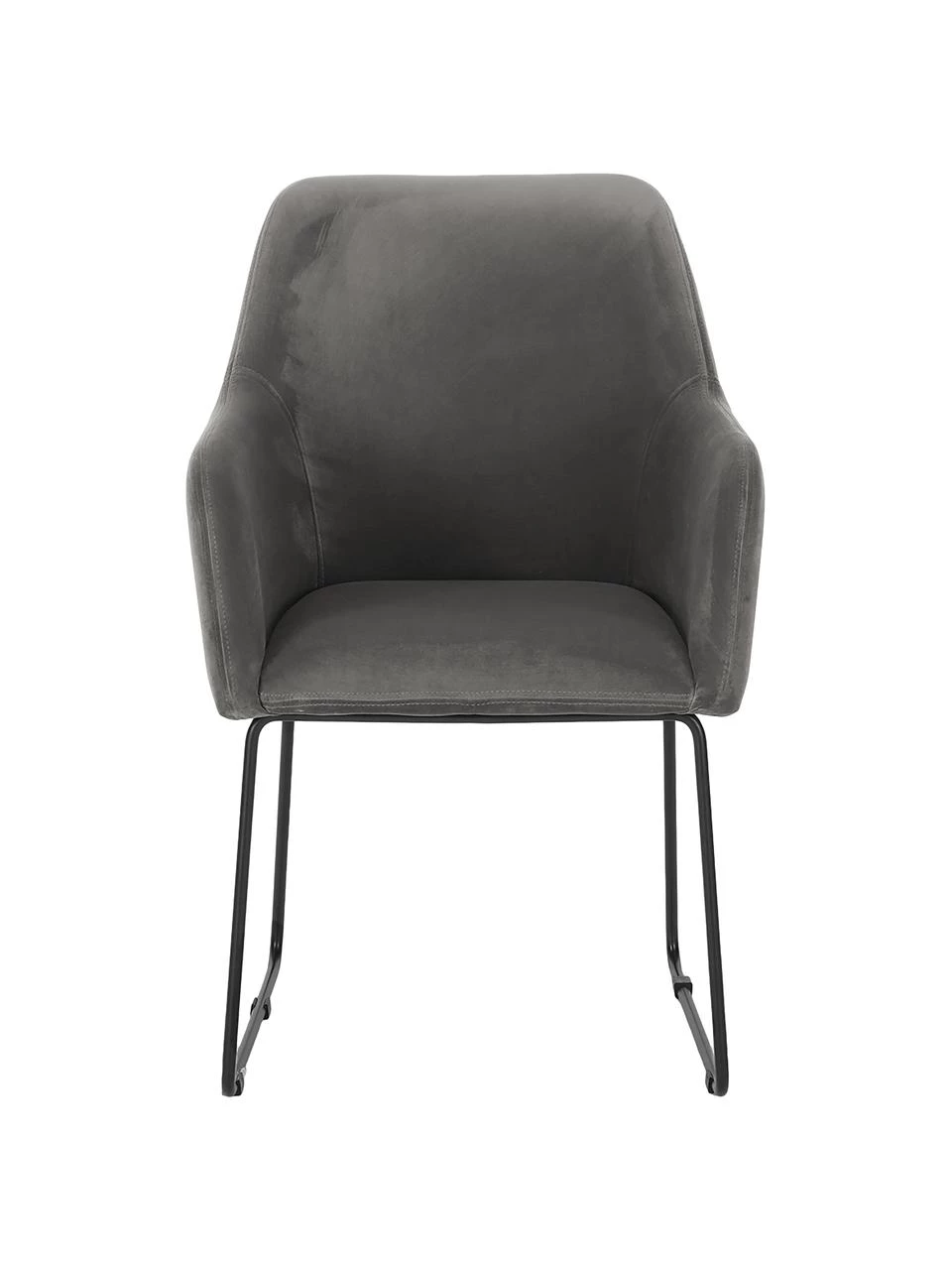 Westwing Collection Samt-Armlehnstuhl Isla in Grau, B 60 x T 62 cm 6 Westwing Collection Samt-Armlehnstuhl Isla in Grau, B 60 x T 62 cm – Bild 4