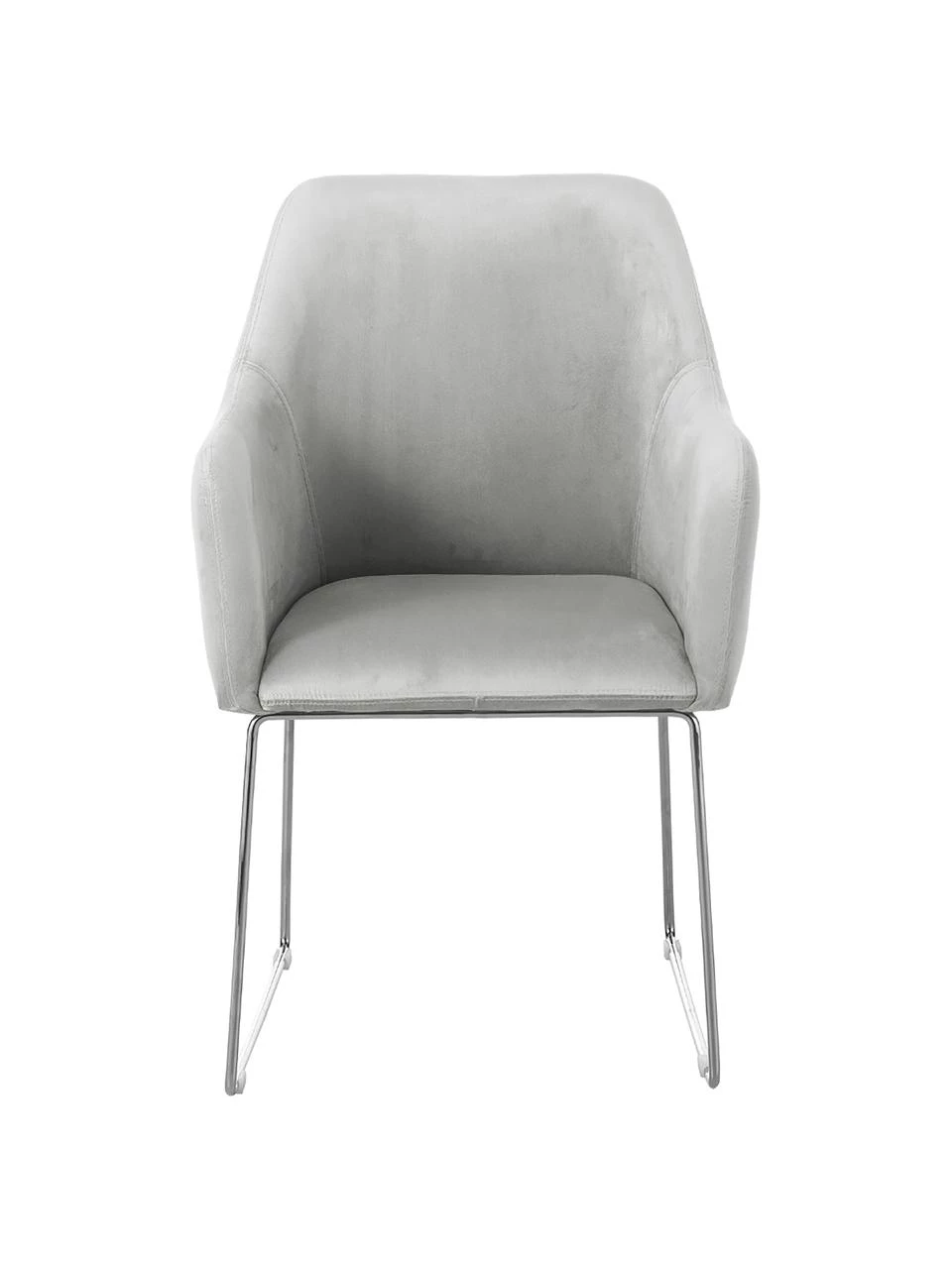 Westwing Collection Samt-Armlehnstuhl Isla in Hellgrau, B 60 x T 62 cm 6 Westwing Collection Samt-Armlehnstuhl Isla in Hellgrau, B 60 x T 62 cm – Bild 4