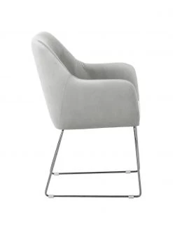 Westwing Collection Samt-Armlehnstuhl Isla in Hellgrau, B 60 x T 62 cm 12 Westwing Collection Samt-Armlehnstuhl Isla in Hellgrau, B 60 x T 62 cm -Esszimmer Verkäufe Samt Armlehnstuhl Isla in Hellgrau 4