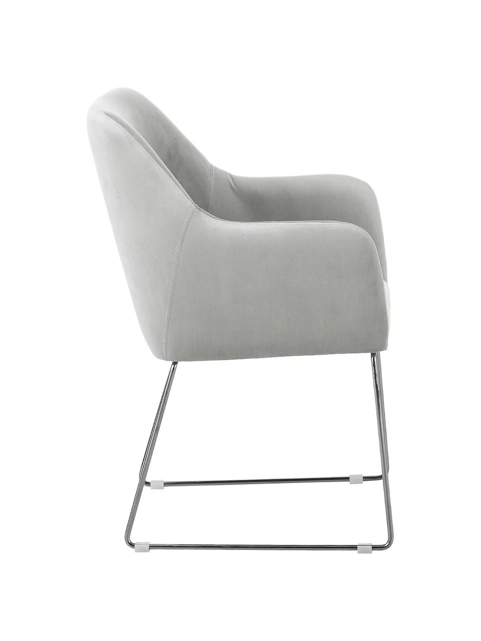 Westwing Collection Samt-Armlehnstuhl Isla in Hellgrau, B 60 x T 62 cm 7 Westwing Collection Samt-Armlehnstuhl Isla in Hellgrau, B 60 x T 62 cm – Bild 5