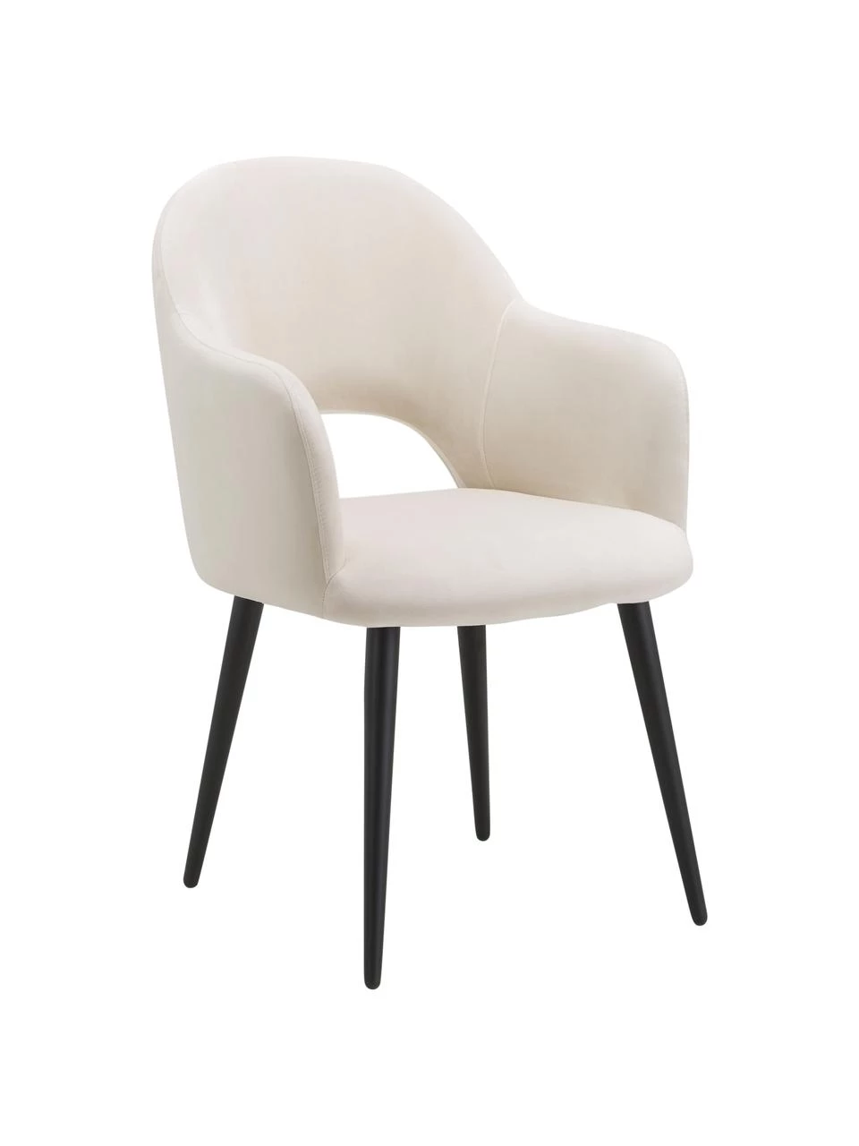 Westwing Collection Samt-Armlehnstuhl Rachel in Beige, B 56 x T 70 cm 3 Westwing Collection Samt-Armlehnstuhl Rachel in Beige, B 56 x T 70 cm