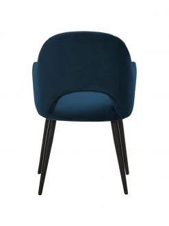 Westwing Collection Samt-Armlehnstuhl Rachel in Blau, B 56 x T 70 cm -Esszimmer Verkäufe Samt Armlehnstuhl Rachel in Blau 5