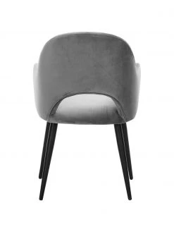 Westwing Collection Samt-Armlehnstuhl Rachel in Grau, B 56 x T 70 cm -Esszimmer Verkäufe Samt Armlehnstuhl Rachel in Grau 5