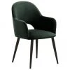 Westwing Collection Samt-Armlehnstuhl Rachel in Grün, B 56 x T 70 cm