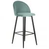 Westwing Collection Samt-Barstuhl Amy in Türkis, B 45 x H 103 cm -Esszimmer Verkäufe Samt Barstuhl Amy in Turkis