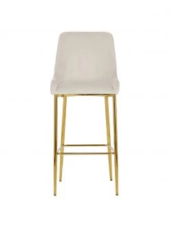 Westwing Collection Samt-Barstuhl Ava in Beige, B 48 x H 107 cm -Esszimmer Verkäufe Samt Barstuhl Ava in Beige 3