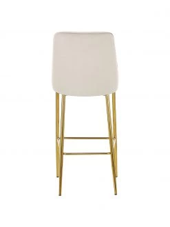 Westwing Collection Samt-Barstuhl Ava in Beige, B 48 x H 107 cm -Esszimmer Verkäufe Samt Barstuhl Ava in Beige 5