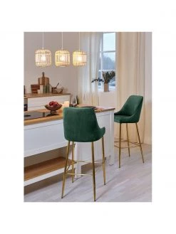 Esszimmer Verkäufe 20 Esszimmer Verkäufe -Esszimmer Verkäufe Samt Barstuhl Ava in Dunkelgrun 1