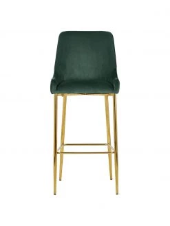 Westwing Collection Samt-Barstuhl Ava in Dunkelgr&uuml;n, B 48 x H 107 cm -Esszimmer Verkäufe Samt Barstuhl Ava in Dunkelgrun 3