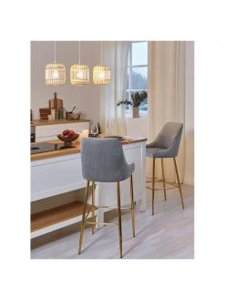 Esszimmer Verkäufe 18 Esszimmer Verkäufe -Esszimmer Verkäufe Samt Barstuhl Ava in Grau 1