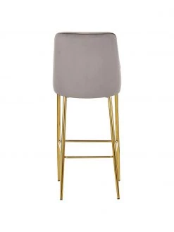 Westwing Collection Samt-Barstuhl Ava in Taupe, B 48 x H 107 cm -Esszimmer Verkäufe Samt Barstuhl Ava in Taupe 5