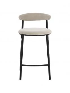 Samt-Barstuhl Doggi in Cremefarben, B 44 x H 84 cm -Esszimmer Verkäufe Samt Barstuhl Doggi in Cremefarben 3