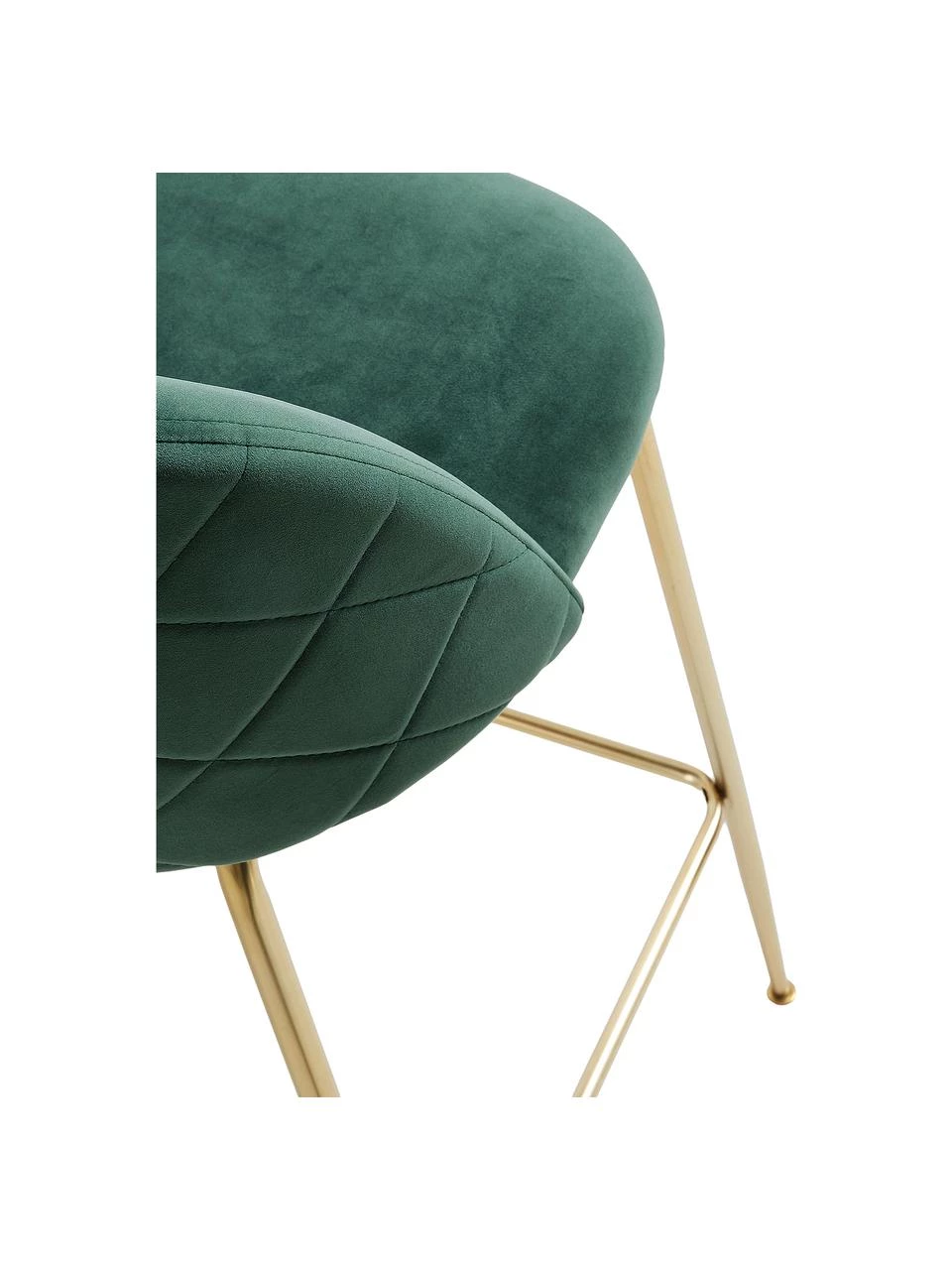 Samt-Barstuhl Ivonne in Grün, B 53 x H 108 cm 8 Samt-Barstuhl Ivonne in Grün, B 53 x H 108 cm – Bild 6