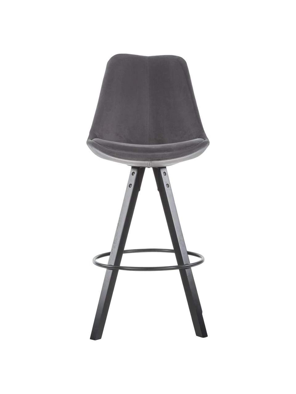 Samt-Barstühle Dima in Grau, 2 Stück, B 49 x H 112 cm 5 Samt-Barstühle Dima in Grau, 2 Stück, B 49 x H 112 cm – Bild 3