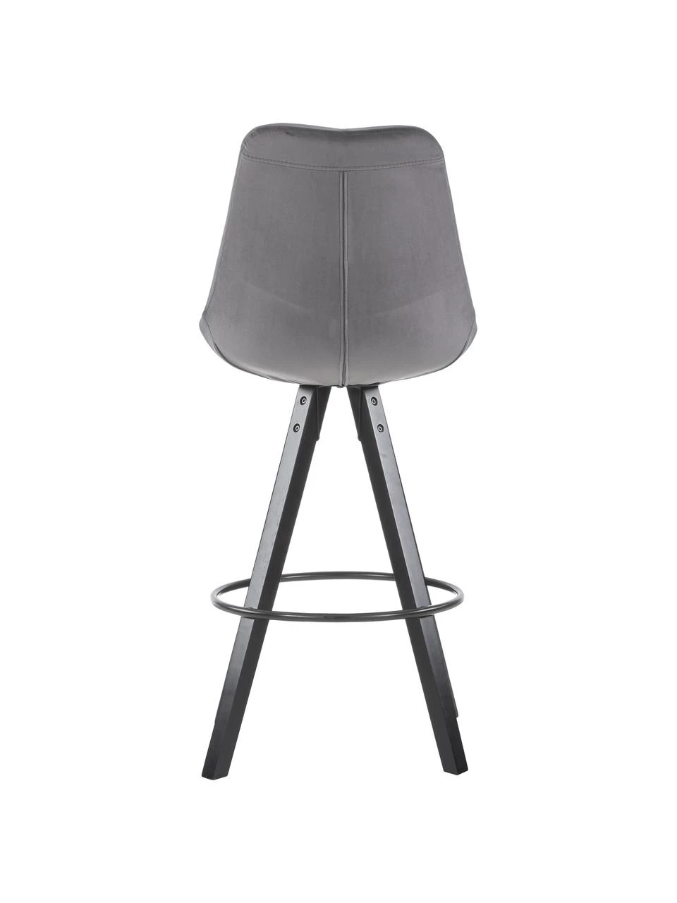 Samt-Barstühle Dima in Grau, 2 Stück, B 49 x H 112 cm 7 Samt-Barstühle Dima in Grau, 2 Stück, B 49 x H 112 cm – Bild 5