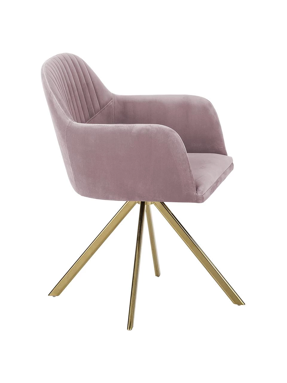 Westwing Collection Samt-Drehstuhl Lola mit Armlehne in Rosa, B 58 x T 53 cm 7 Westwing Collection Samt-Drehstuhl Lola mit Armlehne in Rosa, B 58 x T 53 cm – Bild 5