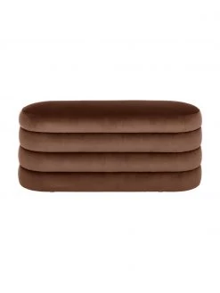 Westwing Collection Samt-Polsterbank Alto in Braun, B 110 x H 47 cm -Esszimmer Verkäufe Samt Polsterbank Alto in Braun 5