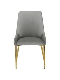 Westwing Collection Samt-Polsterstuhl Ava in Grau, B 53 x T 60 cm 12 Westwing Collection Samt-Polsterstuhl Ava in Grau, B 53 x T 60 cm -Esszimmer Verkäufe Samt Polsterstuhl Ava in Grau 4