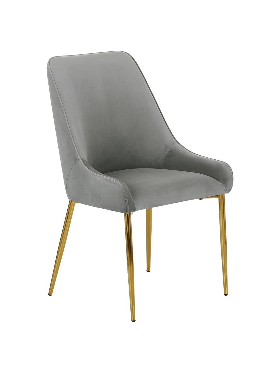 Westwing Collection Samt-Polsterstuhl Ava in Grau, B 53 x T 60 cm 3 Westwing Collection Samt-Polsterstuhl Ava in Grau, B 53 x T 60 cm