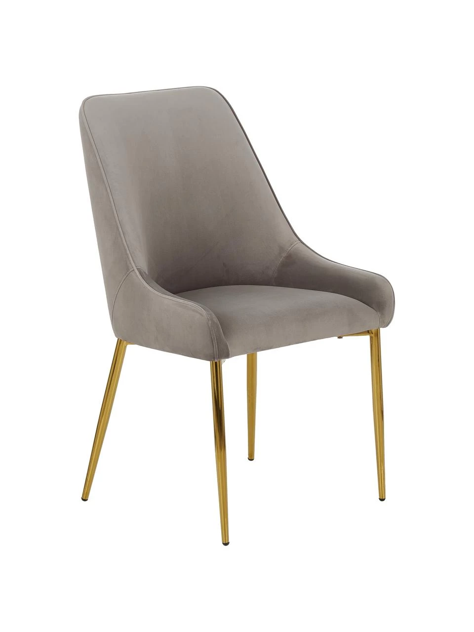 Westwing Collection Samt-Polsterstuhl Ava in Taupe, B 53 x T 60 cm 3 Westwing Collection Samt-Polsterstuhl Ava in Taupe, B 53 x T 60 cm