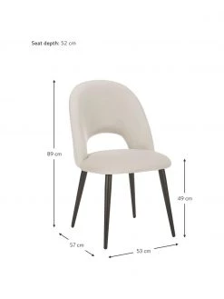 Westwing Collection Samt-Polsterstuhl Rachel in Beige, B 53 x T 57 cm 11 Westwing Collection Samt-Polsterstuhl Rachel in Beige, B 53 x T 57 cm -Esszimmer Verkäufe Samt Polsterstuhl Rachel in Beige 3