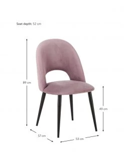 Westwing Collection Samt-Polsterstuhl Rachel in Rosa, B 53 x T 57 cm -Esszimmer Verkäufe Samt Polsterstuhl Rachel in Rosa 2