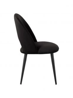 Westwing Collection Samt-Polsterstuhl Rachel in Schwarz, B 53 x T 57 cm -Esszimmer Verkäufe Samt Polsterstuhl Rachel in Schwarz 4