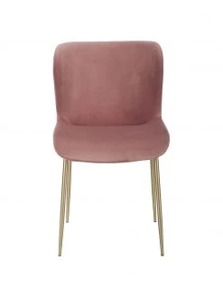 Westwing Collection Samt-Polsterstuhl Tess in Altrosa, B 49 x T 64 cm -Esszimmer Verkäufe Samt Polsterstuhl Tess in Altrosa 3