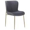 Westwing Collection Samt-Polsterstuhl Tess in Dunkelgrau, B 49 x T 64 cm 1 Westwing Collection Samt-Polsterstuhl Tess in Dunkelgrau, B 49 x T 64 cm -Esszimmer Verkäufe Samt Polsterstuhl Tess in Dunkelgrau