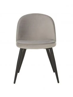 Westwing Collection Samt-Polsterstühle Amy in Grau, 2 Stück, B 51 x T 55 cm -Esszimmer Verkäufe Samt Polsterstuhle Amy in Grau 2 Stuck 3