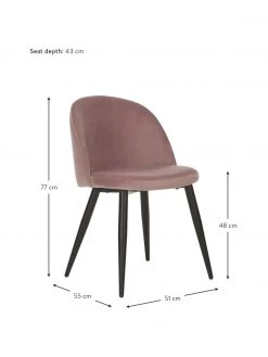 Westwing Collection Samt-Polsterstühle Amy in Rosa, 2 Stück, B 51 x T 55 cm 10 Westwing Collection Samt-Polsterstühle Amy in Rosa, 2 Stück, B 51 x T 55 cm -Esszimmer Verkäufe Samt Polsterstuhle Amy in Rosa 2 Stuck 2