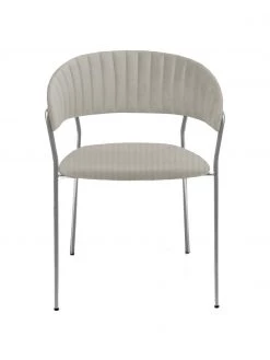 Kare Design Samt-Polsterstühle Belle in Grau, 2 Stück, B 57 x T 54 cm